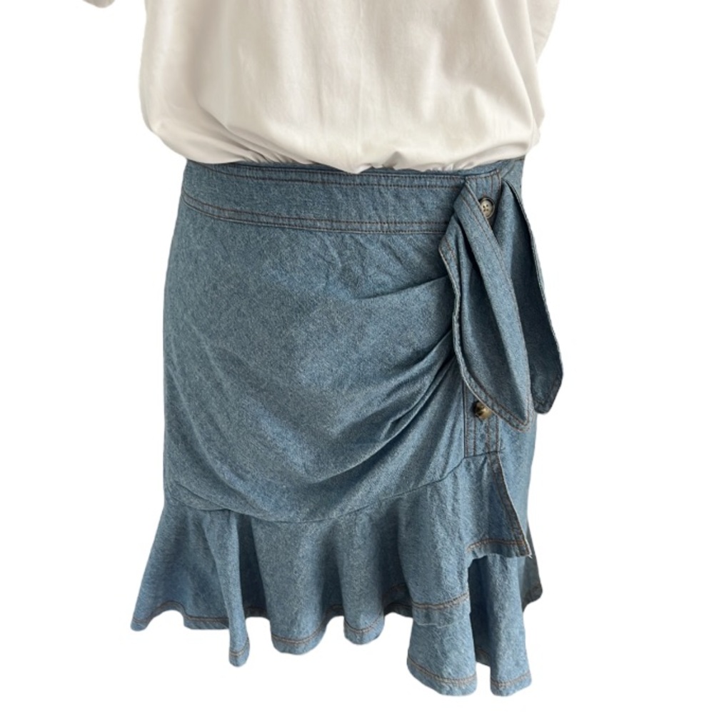 Veronica Beard Blue Ruffled Mini Dress - Picture 7 of 14
